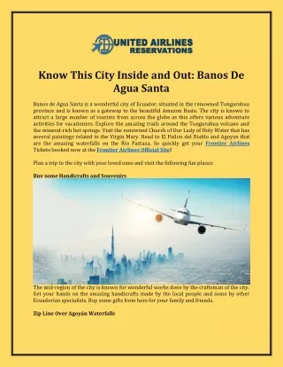 Know This City Inside and Out: Banos De Agua Santa