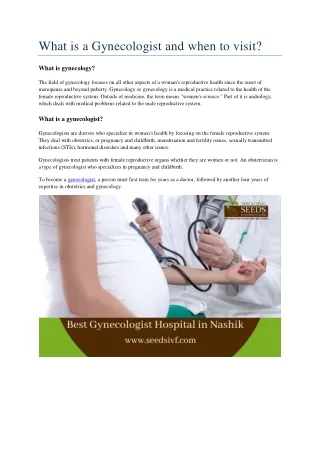 what is a gynecologist and when to visit