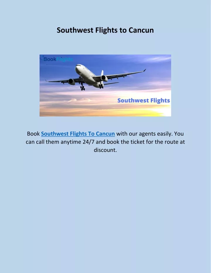 southwest flights to cancun