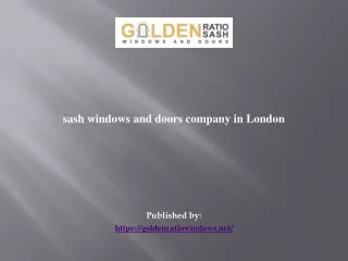 sash windows and doors company in London