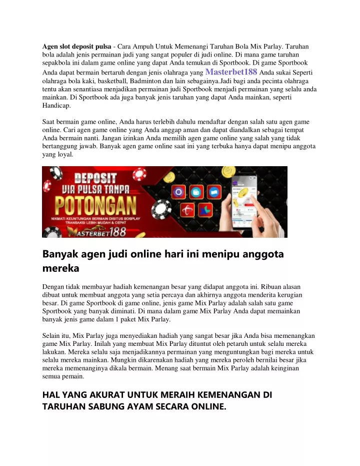 agen slot deposit pulsa cara ampuh untuk