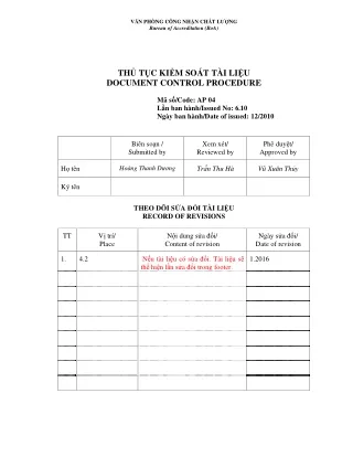 document control procedure