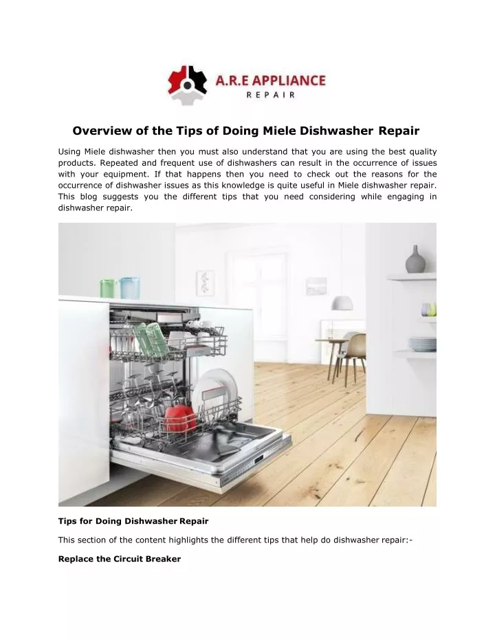 overview of the tips of doing miele dishwasher