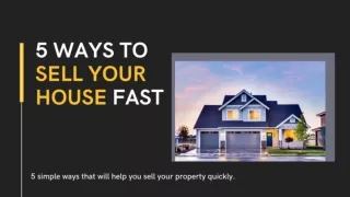5 Ways to Sell Your House Fast
