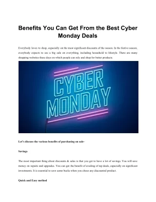 Benefits You Can Get From the Best Cyber Monday Deals - Clip Em Out