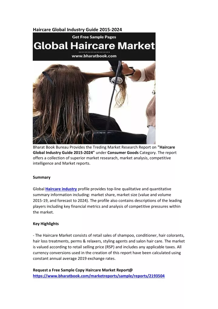 haircare global industry guide 2015 2024