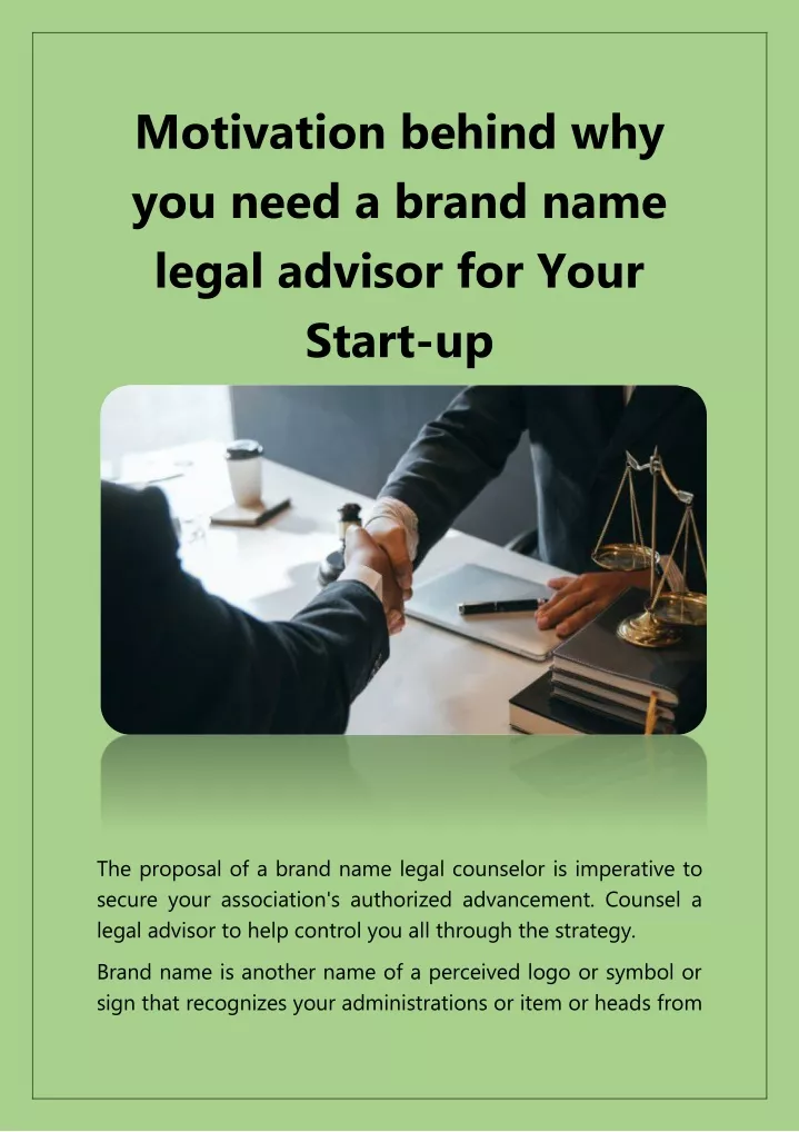 motivation behind why you need a brand name legal