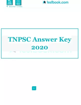 TNPSC Answer Key 2020