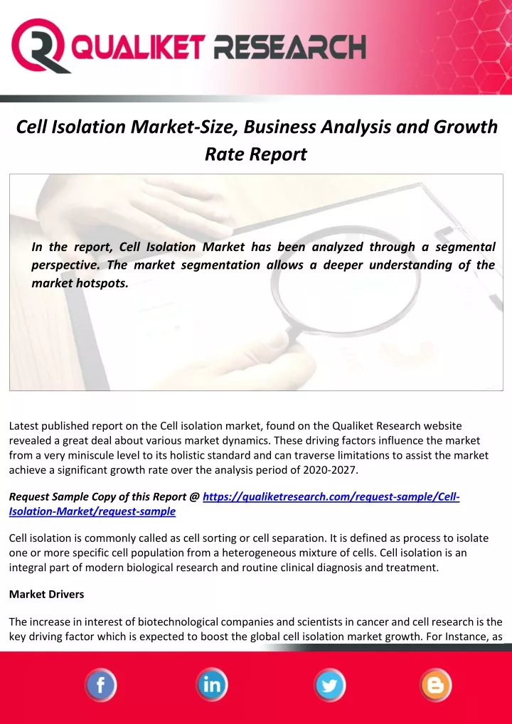 cell isolation market size business analysis