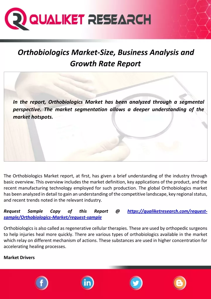 orthobiologics market size business analysis