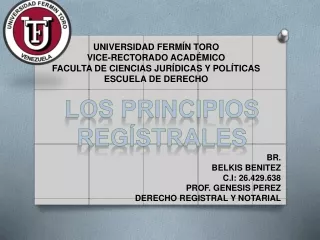 LOS PRINCIPIOS REGISTRALES