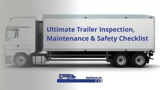 Ultimate Trailer Inspection, Maintenance & Safety Checklist