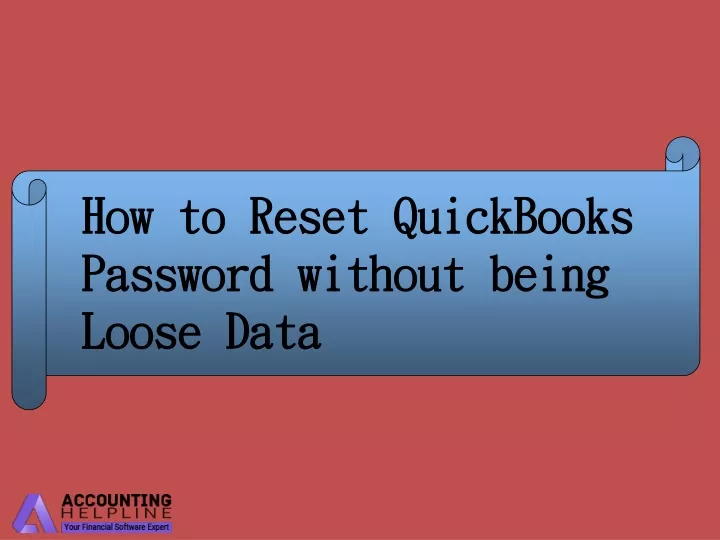 how to reset quickbooks password without being