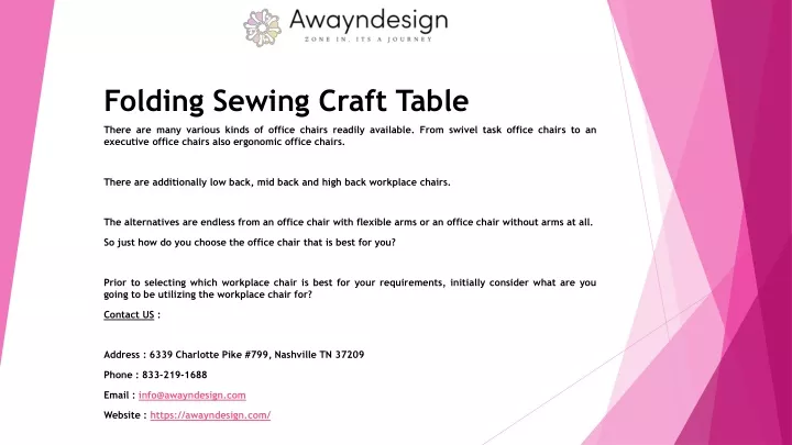 folding sewing craft table