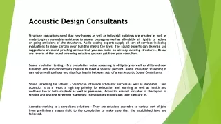 acoustic design consultants