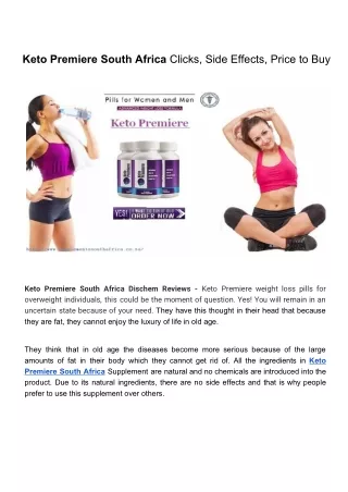 Keto Premiere South Africa Clicks, Side Effects, Price to Buy