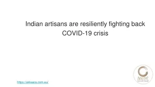 Indian artisans are resiliently fighting back COVID-19 crisis