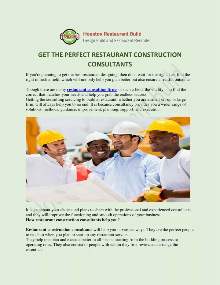 get the perfect restaurant construction