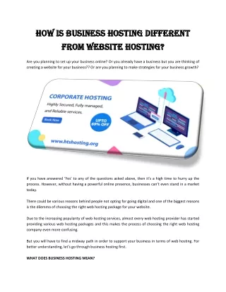 how is business hosting different how is business
