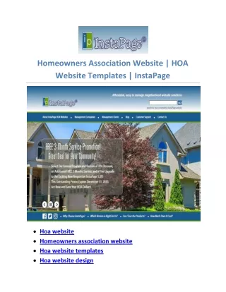 homeowners association website hoa website