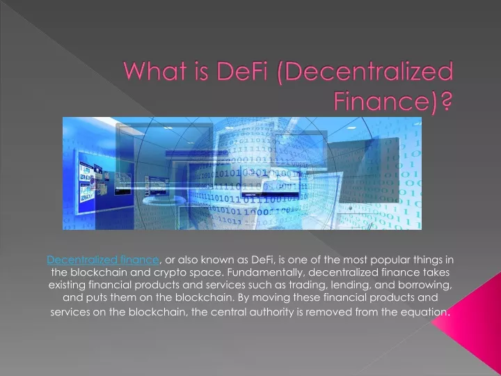what is defi decentralized finance