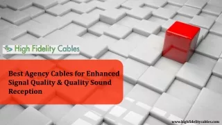 Best Agency Cables for Enhanced Signal Quality & Quality Sound Reception