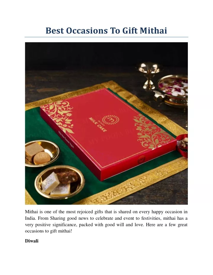 best occasions to gift mithai