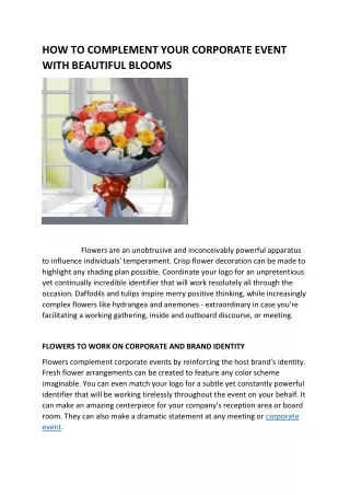how to complement your corporate event with
