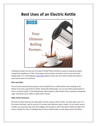 Best Uses of an Electric Kettle