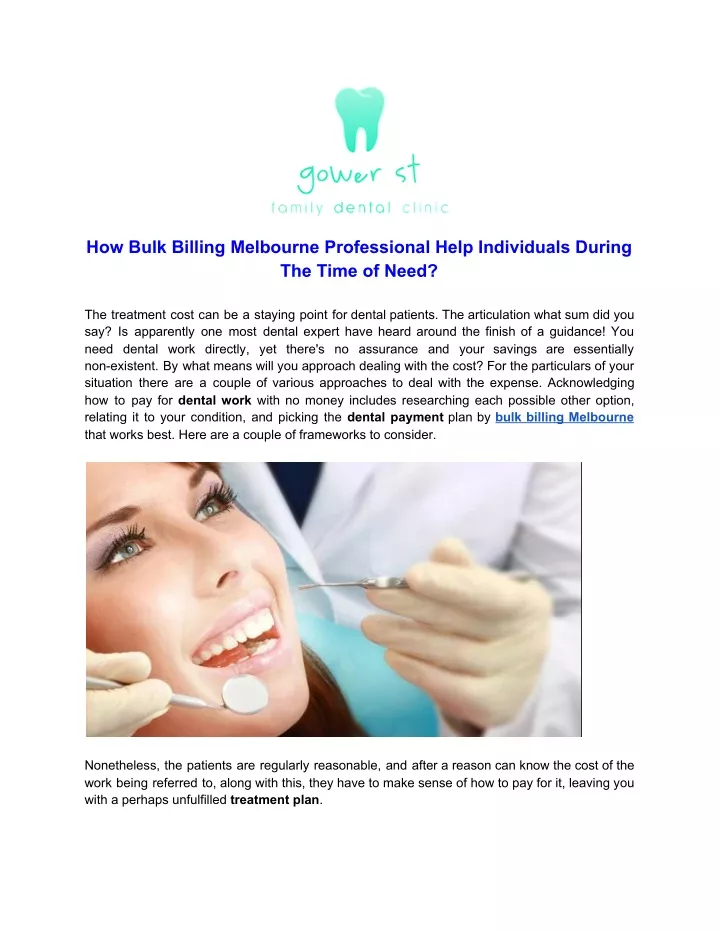PPT How Bulk Billing Melbourne Professional Help Individuals During The Time of Need