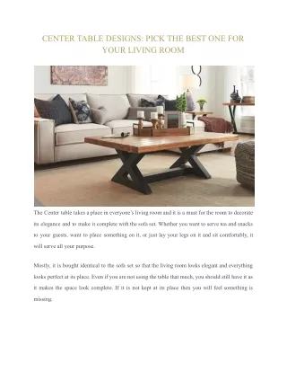 center table designs pick the best one for your