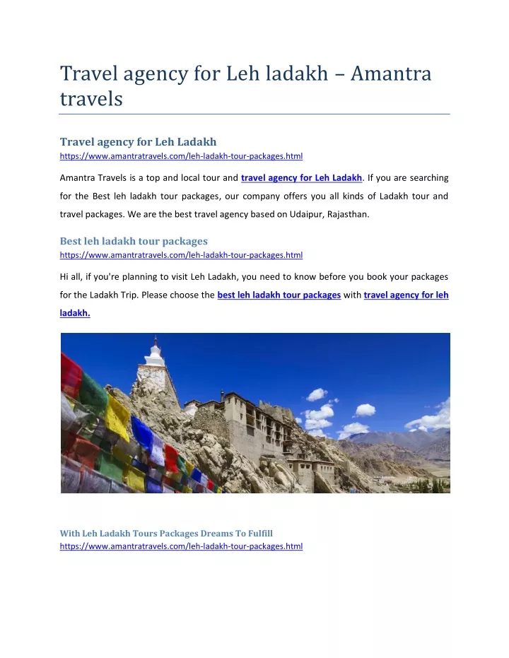 travel agency for leh ladakh amantra travels