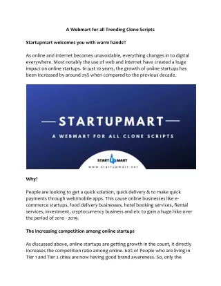 a webmart for all trending clone scripts