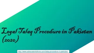 Perform Talaq Procedure in Pakistan Legally By Professional & Expert Lawyer