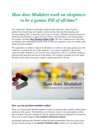 How does Modalert work on sleepiness to be a genius Pill of all time?