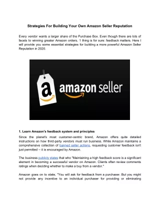 strategies for building your own amazon seller