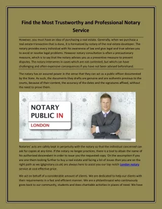 Find the Most Trustworthy and Professional Notary Service