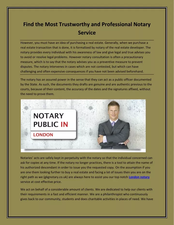 find the most trustworthy and professional notary