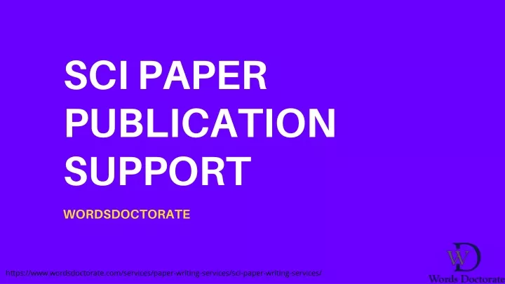 sci paper publication support