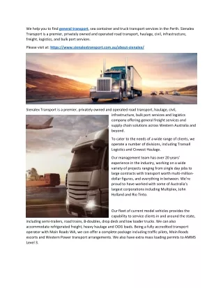 we help you to find general transport
