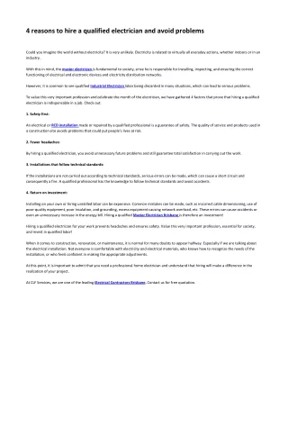 4 reasons to hire a qualified electrician