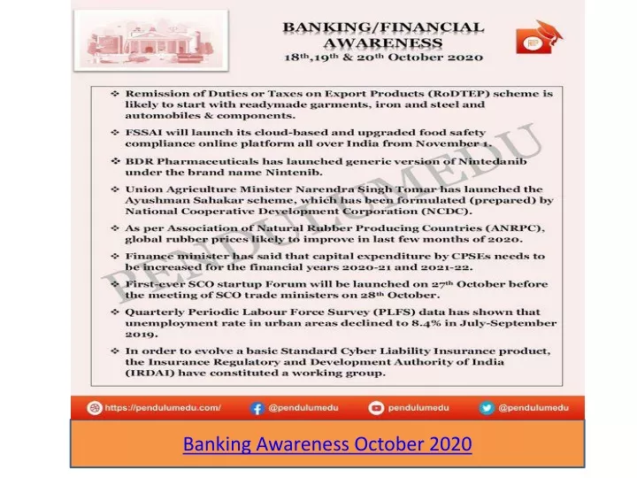 banking awareness october 2020