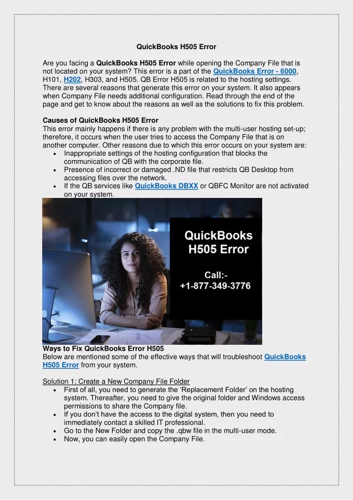 quickbooks h505 error