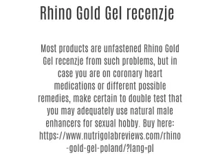 Rhino Gold Gel recenzje