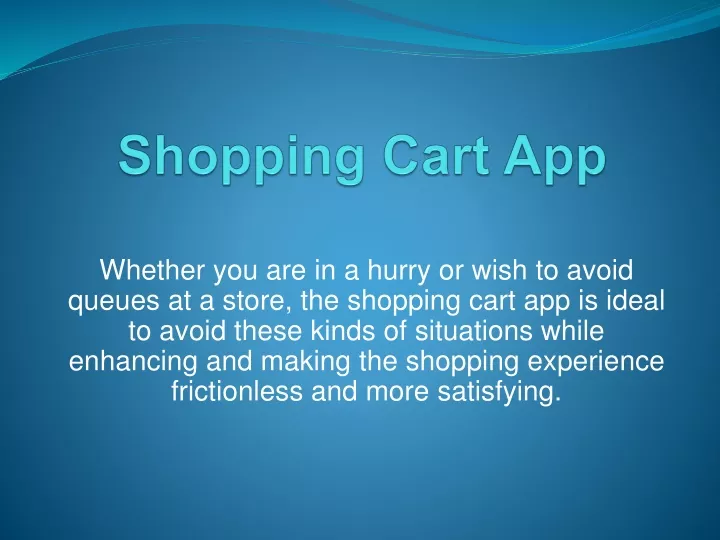 shopping cart app