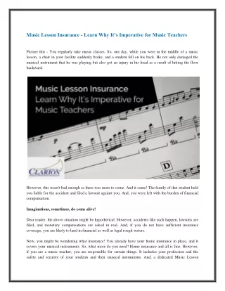 Music Lesson Insurance - Learn Why It’s Imperative for Music Teachers