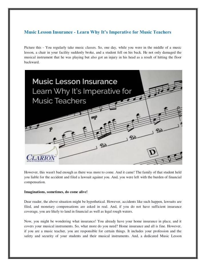 music lesson insurance learn why it s imperative