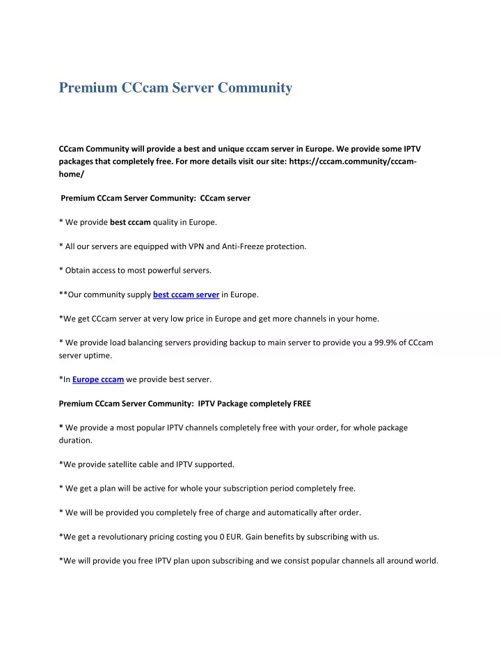 premium cccam server community