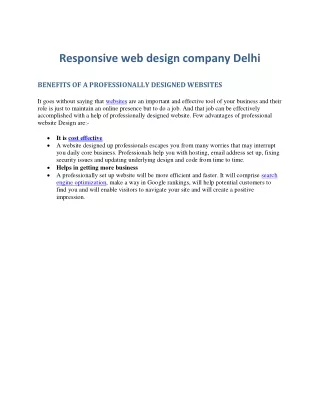 responsive web design company delhi