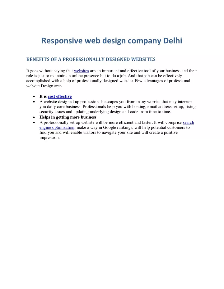 responsive web design company delhi